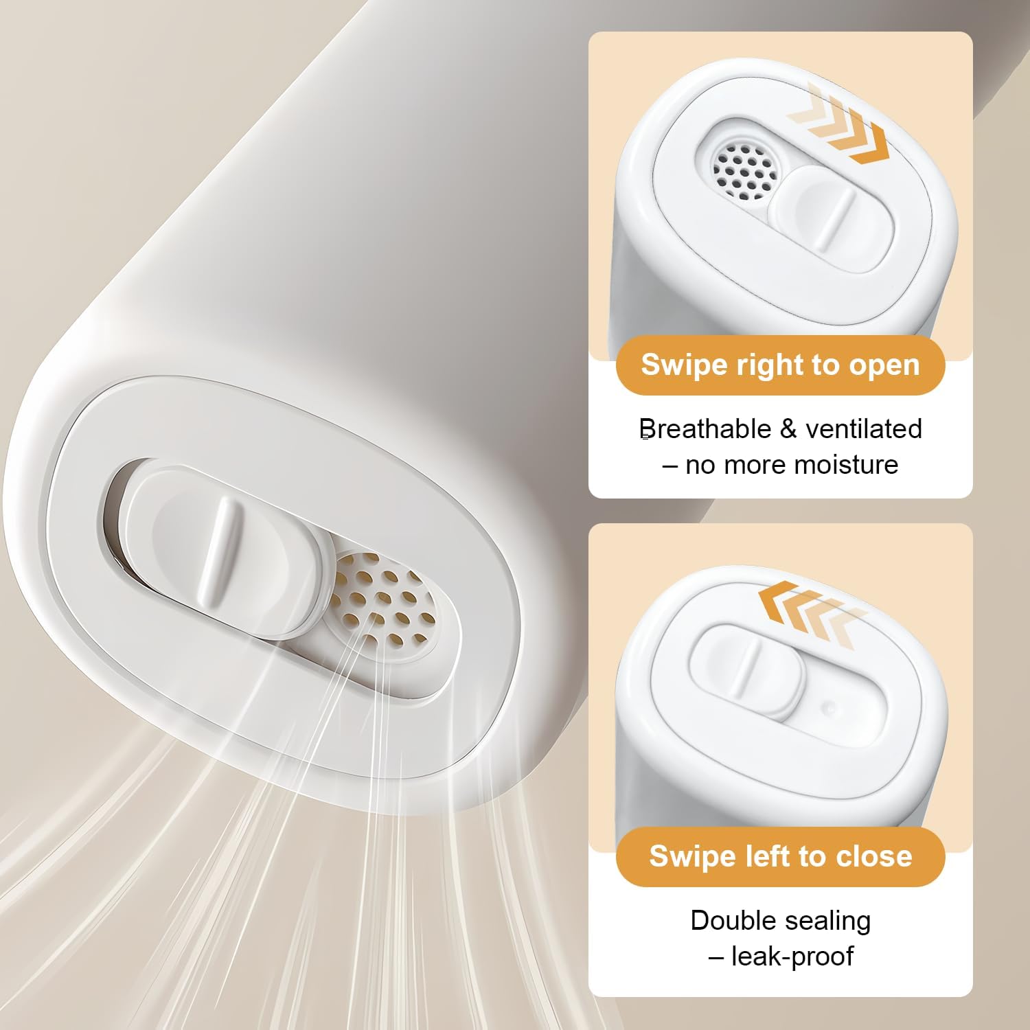 Ventilated Toothbrush Travel Case with Toothpaste Dispenser Portable Travel Toothbrush Holder – Leakproof Twist-Lock Design | for Electric/Manual Brushes, Gym, Camping & School