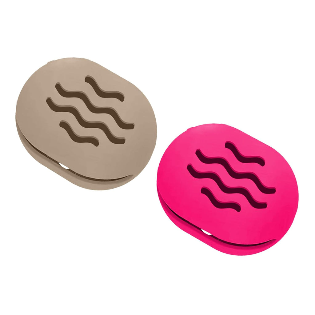 2PCS TIKIUKI Makeup Sponge Holder Beauty Blender Bolder Makeup Sponge Case Breathable Make Up Sponge Case Essentials Suitable for Business or Travel（Rose+Khaki）