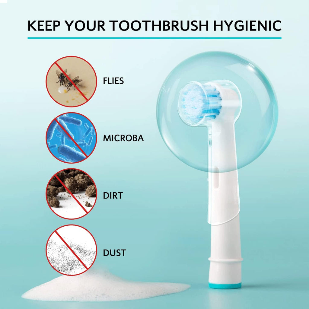 Electric Toothbrush Travel Case, Hard Storage Case with 6pcs Cover Caps, Fits for Oral-B/Oral-B Pro/Philips Sonicare Electric Toothbrush