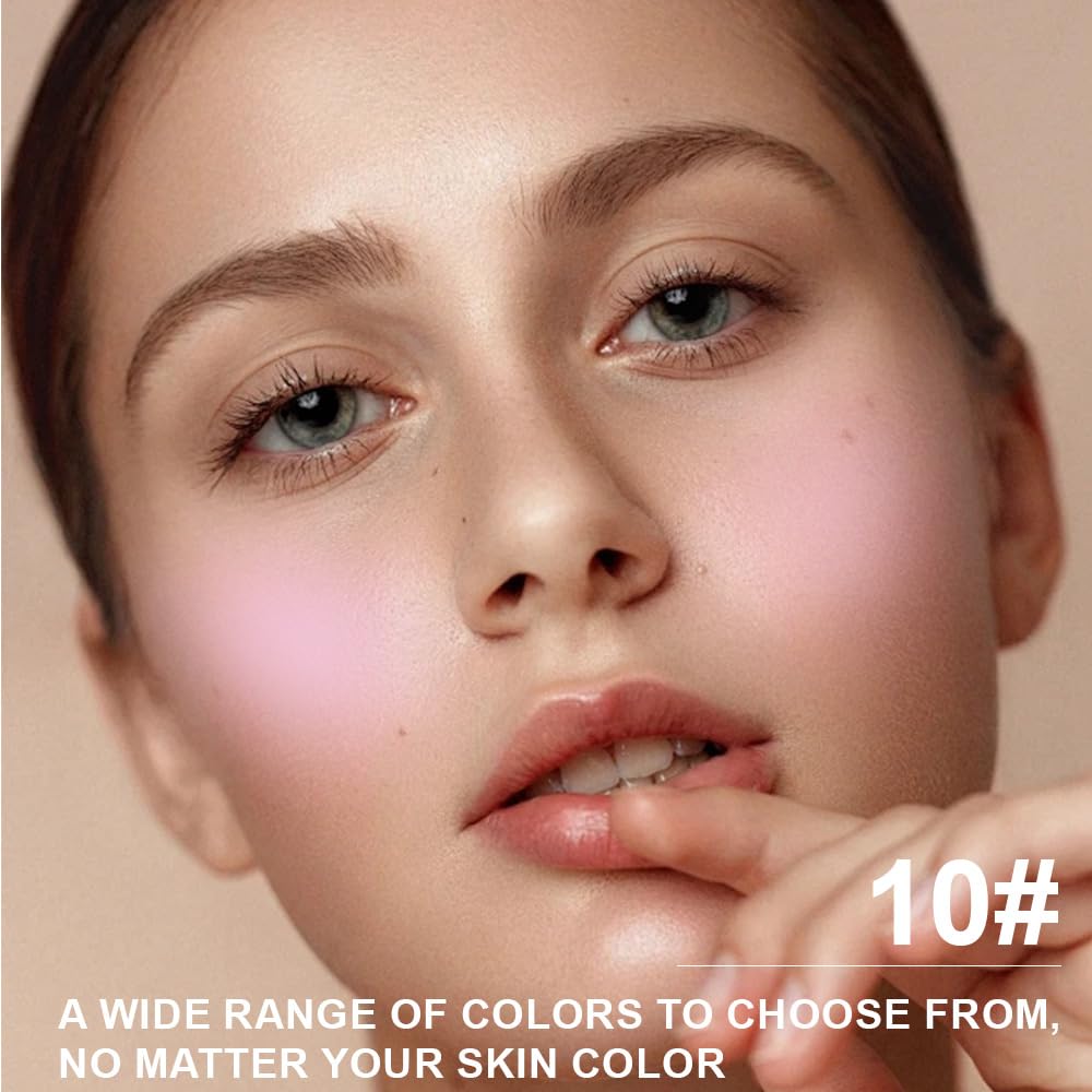 Matte Powder Blush for Cheeks – Long Lasting Natural Face Blusher Makeup, Lightweight Blendable Cheek Color for Women, Vegan & Cruelty-Free – #10 Light Champagne Pink