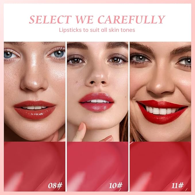 Lip Stain Hydrating High Shine – Lightweight Non-Sticky Glossy Lip Tint, Mirror Shine Moisturizing Lip Makeup for Plump & Full Lips, Long-Lasting Rich Color Lip Glaze, Soft Smooth Lip Gloss :08+10+11