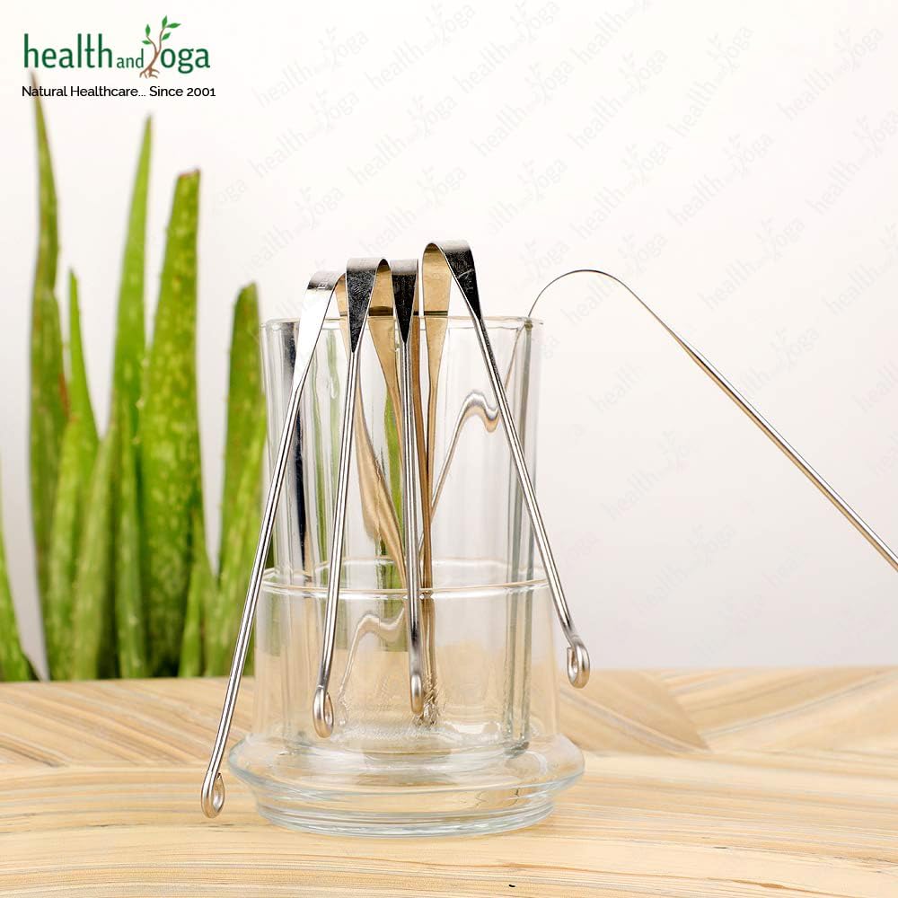 HealthAndYoga™ SteloSwipe Lite Stainless Steel Tongue Cleaners - Disposable Metal Tongue Scrapers Bulk Pack (Pack of 12) - Oral Hygiene Scraper- Prevents Bad breath – Replacement and Gift Pack