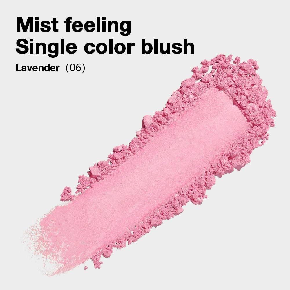 Single Lavender Pink Purple Matte Powder Blush Palette Face Makeup, Blush for Looks Younger Cheeks, Monochrome Cream Blushes Lightweight Long Lasting, Blush for Women All Skin Tones Paleta de