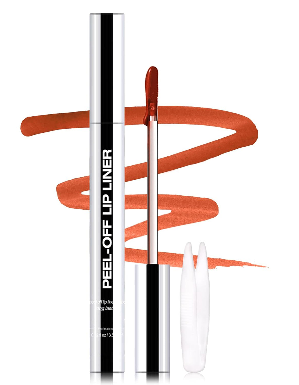 Erinde Peel Off Lip Liner Stain, Long Lasting Tattoo Lip Liner with Tweezer, Matte Finish, Waterproof Transfer Proof Lip Stain Peel Off, Non-Stick Cup Nude Lipstain Lipliner, 07