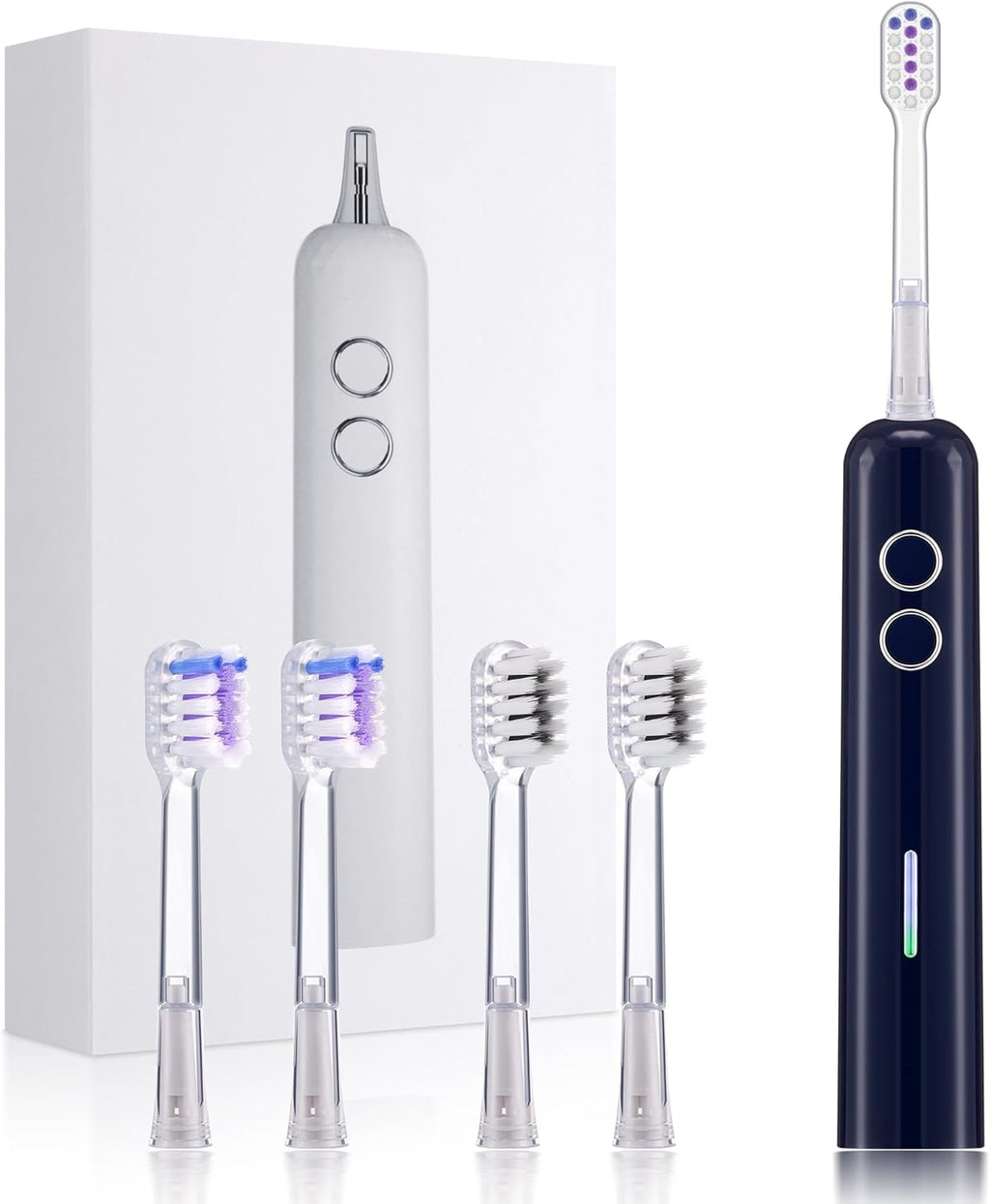 Electric Toothbrush for Adults Sonic Vibration Deep Mouth Cleaning Teeth Whitening Free 4 Toothbrush Heads Super Soft Bristles 3 Modes 90 Days Lifespan IPX7 Waterproof (Color Available)