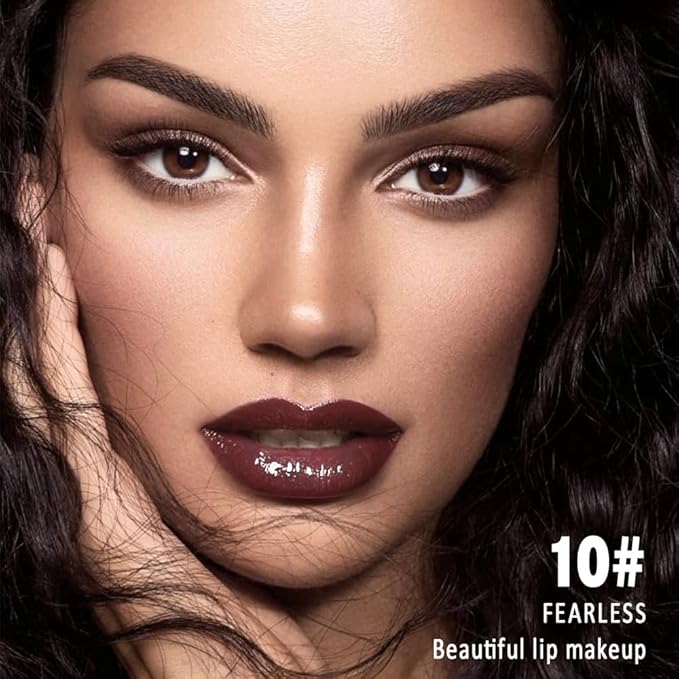 Kaely Longwear No-Budge Lipstick for Women, Highly Pigmented Liquid Lip Color Makeup, Non-Transfer Lip Gloss Stain Waterproof Smudge Proof 24 Hour, Instant Shine, Vegan & Cruelty-Free, 10 FEARLESS