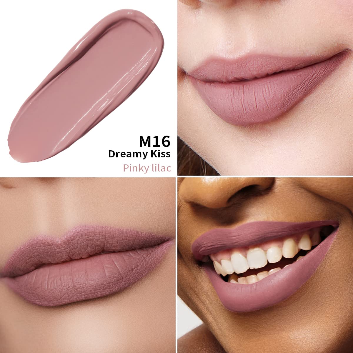 Oulac Matte Liquid Pink Lipstick for Women, Pink Nude Long Lasting Lipstick, Waterproof Lip Stain, No Transfer, Creamy High Pigmented Formula with Vitamin E, Vegan & Cruelty-Free M16