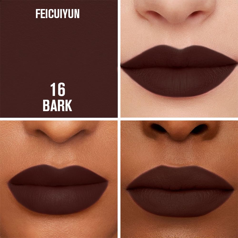 Matte Calligraphy Liquid Lip Liner Lipstick Pencil, Bark Long-Lasting Transfer-Proof Lip Stain Halloween Birthday Party Wear, Sheer Buildable Color, Fades to a Natural Wash of Colors