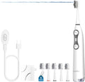 Electric Toothbrush with Water Flosser 3-in-1 Combo, Oscillating & Vibrating Dual Action Flossing Toothbrush, Clean Plaque& Teeth, Portable, 5 Brush Heads, Sonic Electric Toothbrush for Adults