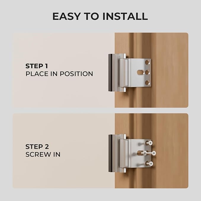 2Pack Home Security Door Reinforcement Lock Childproof, Door Locks for Kids Safety, Door Lock Latch Stopper for Front Door Inside Top of Door, Aluminum Construction Finish