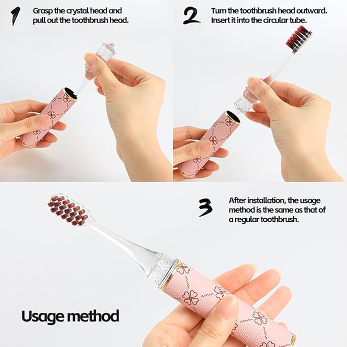 Foldable Travel Toothbrush Set,Compact Head,Mini Toothbrush with Toothbrush Case,Soft Bristled Travel Toothbrushes for Adults (Printed Handle 4PCS)