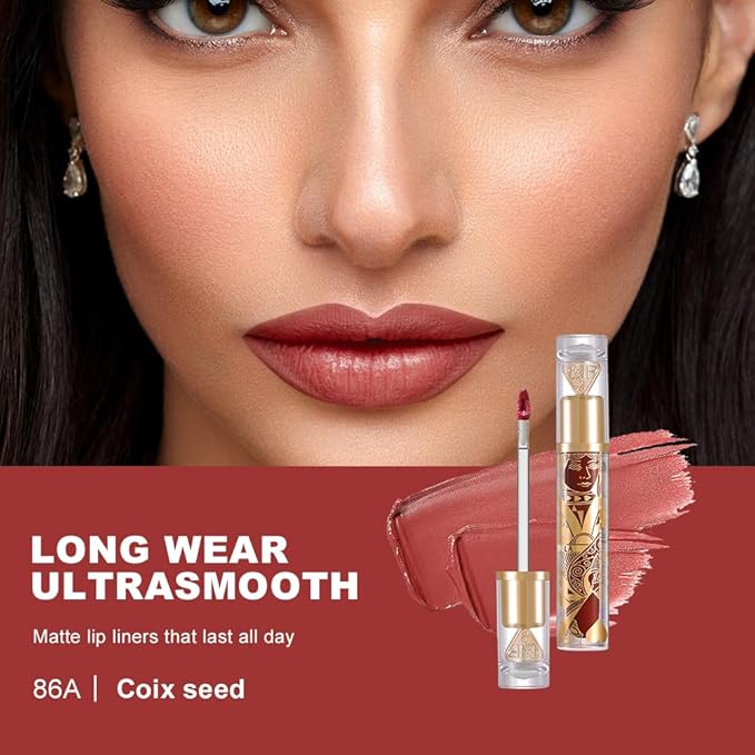 Velvet Matte Lip Stain – Long Lasting Waterproof Liquid Lipstick, Transfer-Proof Lightweight Lip Gloss, Non-Sticky Soft Matte Lip Tint with High Pigment, Smudge-Proof Lip Stain for All-Day Wear #86A