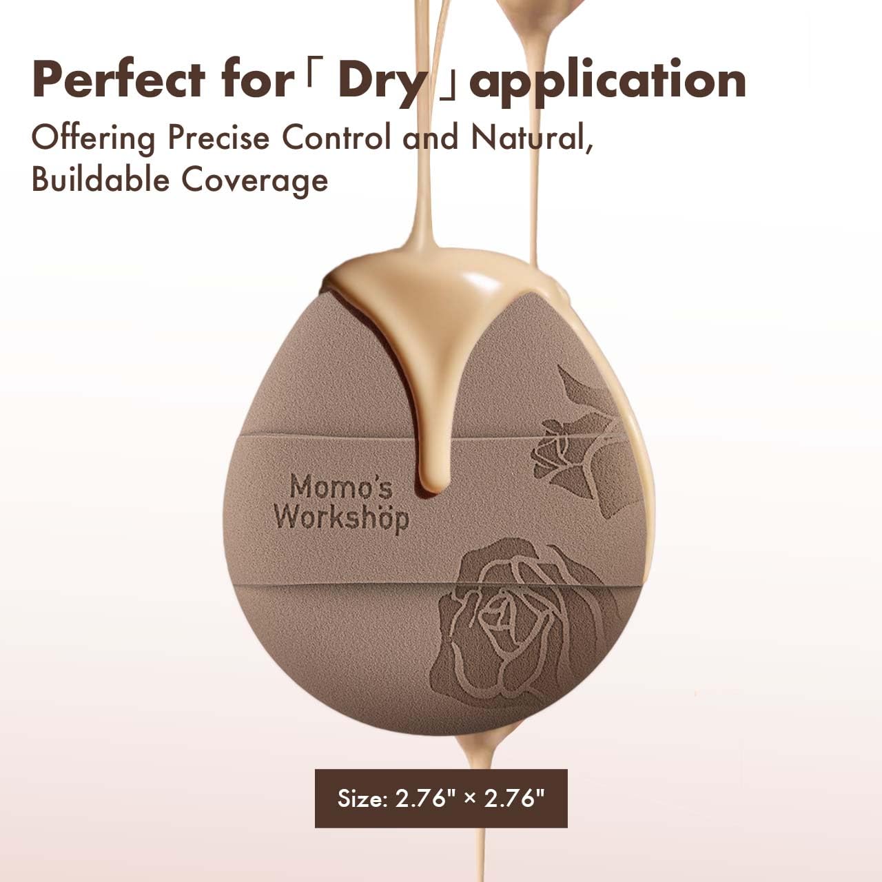 Rose Tatami Makeup Sponge Set,Double-Sided Flat-Edge Shape Rubycell for Liquid Foundations, Non-Absorbent & Fast Blending,Soft, Fluffy & Bouncy, 2 Beauty Puffs &Storage Case