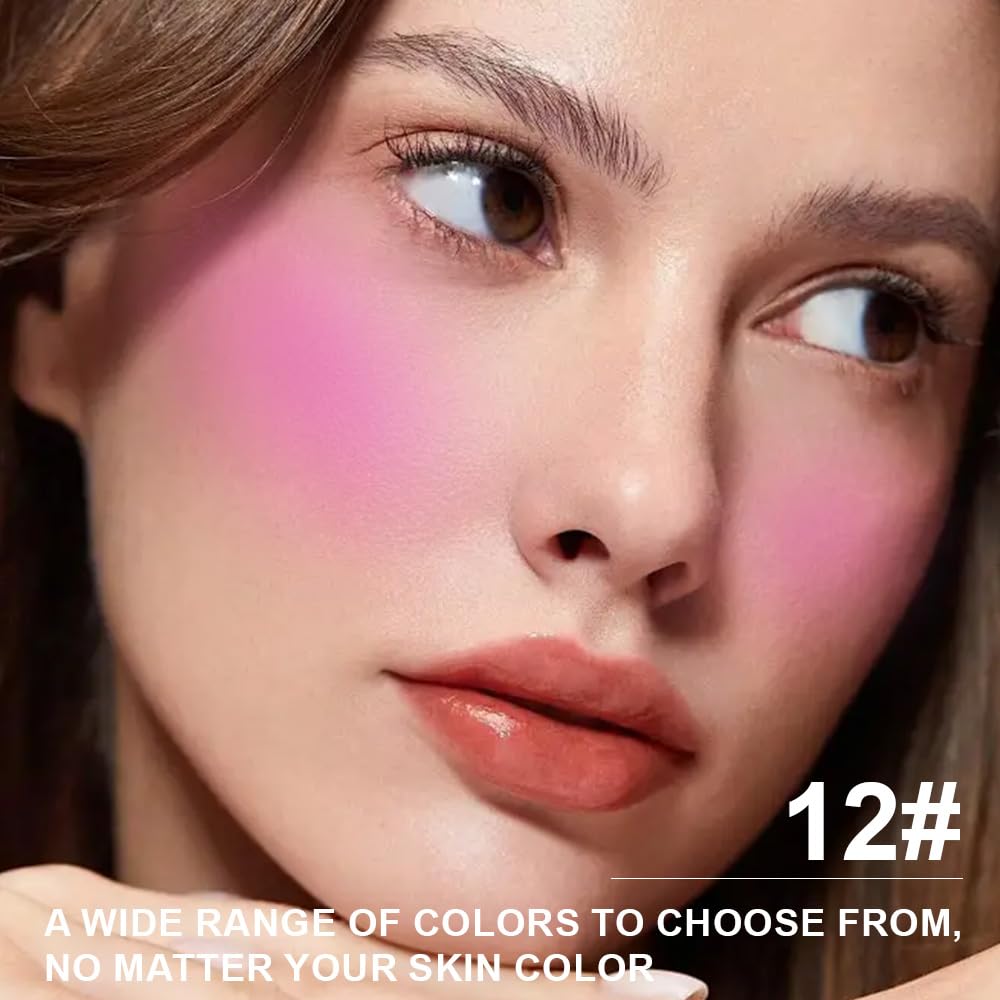 Matte Powder Blush for Cheeks – Long Lasting Natural Face Blusher Makeup, Lightweight Blendable Cheek Color for Women, Vegan & Cruelty-Free – #12 Deep Rose Pink