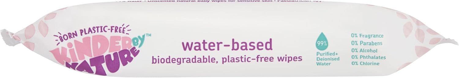 Jackson Reece Kinder by Nature Water-Based Baby Wipes - 56 Count (Case of 12 packs)