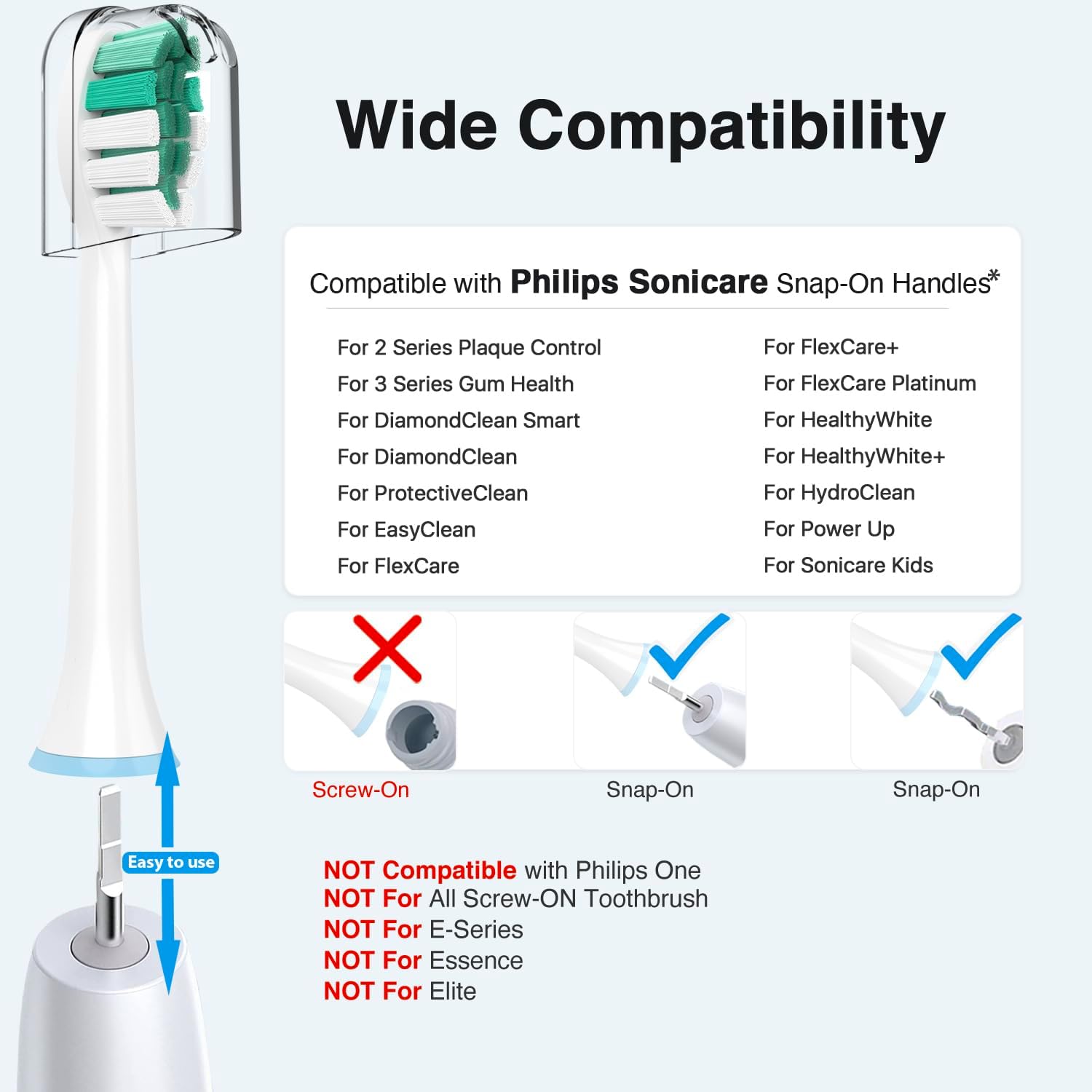 Replacement Toothbrush Heads for Philips Sonicare Replacement Heads, Electric Replacement Brush Head Compatible with Phillips Sonicare Electric Toothbrush, for Philips Sonic Care Brush,8 Pcs