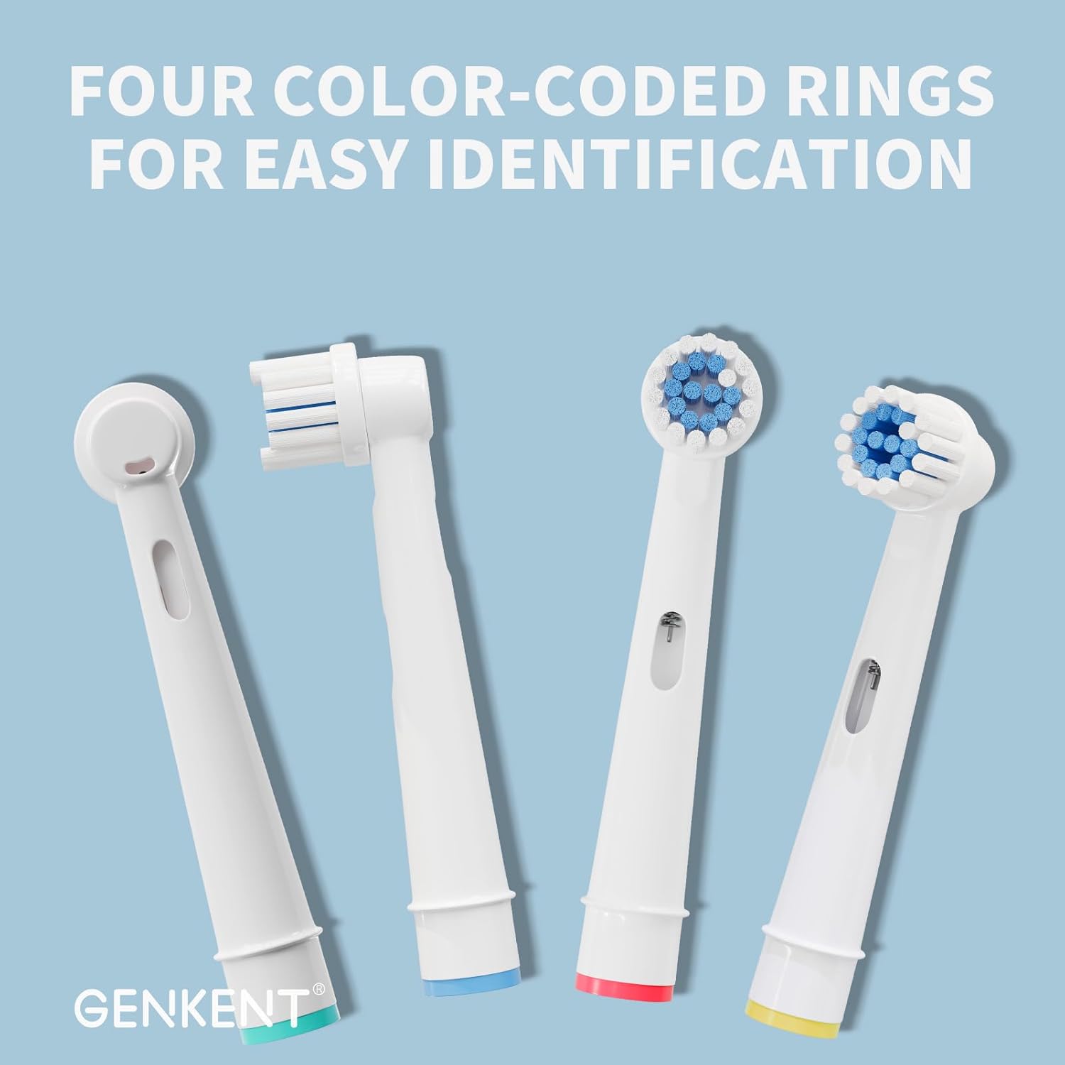 GENKENT 20 Pcs Extra Soft Replacement Toothbrush Heads Compatible with Oral B