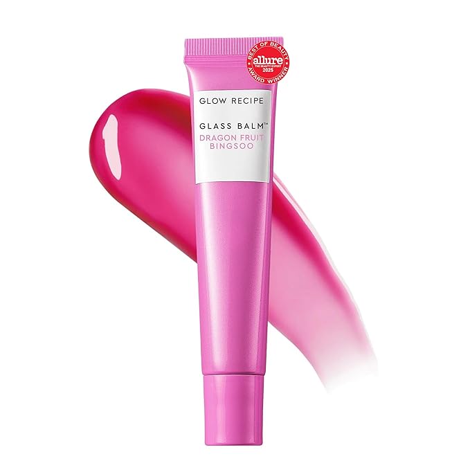 Glow Recipe Glass Balm Lip Treatment - 12Hr Hydrating Lip Balm & Moisturizer with Hyaluronic Acid to Smooth, Plump & Protect from Dryness, High Shine Finish - Dragonfruit Bingsoo (15 ml)