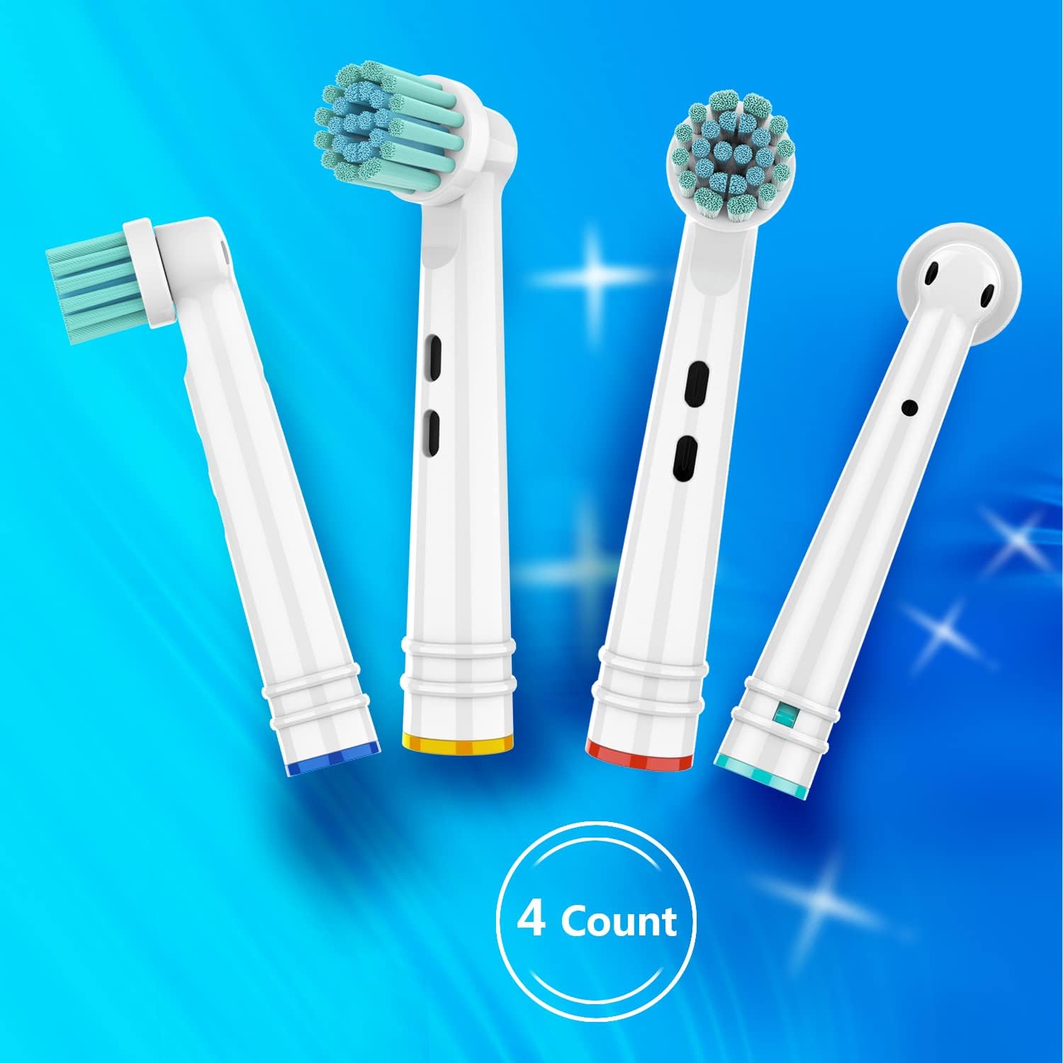 Replacement Toothbrush Heads Compatible with Oral B Electric Toothbrushes, 4 Count, Extra Soft Bristles for Sensitive Gum Care, Refills for Braun Pro Series, Smart Series