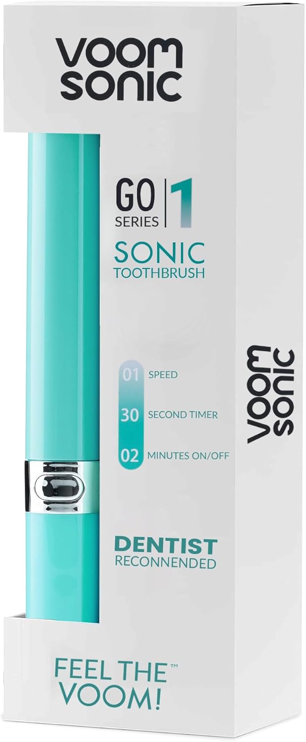 Voom Sonic Go 1 Series Travel Electric Toothbrush | Travel Toothbrushes - Battery Operated Toothbrush for Adults & Kids, Dentist Recommended Toothbrush, Portable w/ 2 Minute Timer