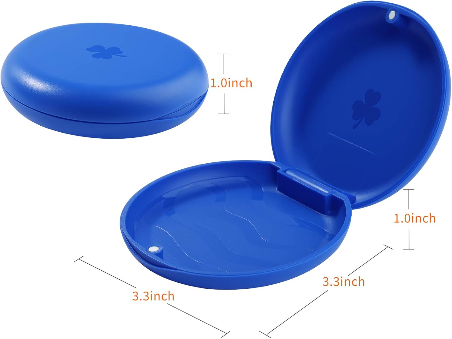 (2 Pack) Retainer Cases,Solid Orthodontic Retainer Cases (Blue)