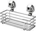 Shower Caddy, Suction Cup Shower Shelf with Hooks, Shower Organizer Rust Proof SUS304 Stainless Steel, Silver