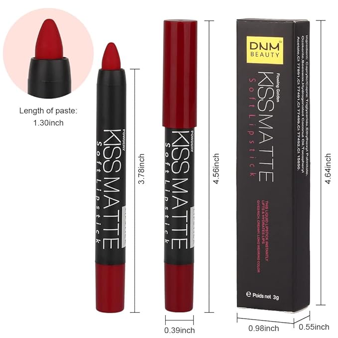 BINGBRUSH 3 Colors Longwear Lipstick Pack Set, Matte Color Stick Ultimate Lip Crayon for Makeup Collection - Nourishing Waterproof Velvet Lipgloss Lip Stain (10# 11# 18#)