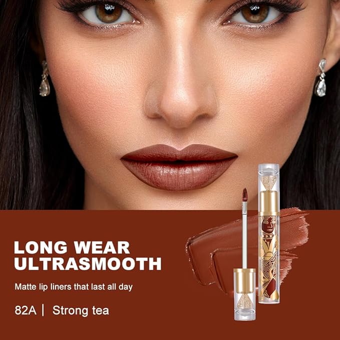 Velvet Matte Lip Stain – Long Lasting Waterproof Liquid Lipstick, Transfer-Proof Lightweight Lip Gloss, Non-Sticky Soft Matte Lip Tint with High Pigment, Smudge-Proof Lip Stain for All-Day Wear #82A
