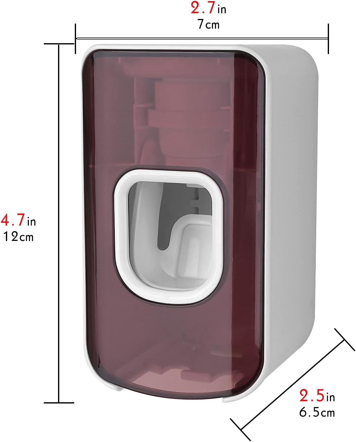 2 Slot Toothbrush Holder and Toothpaste Dispenser Wall Mounted, Automatic Toothpaste Squeezer, 2 in 1 Tooth Brush Toothpaste Organizer for Shower (Red 2Pack)