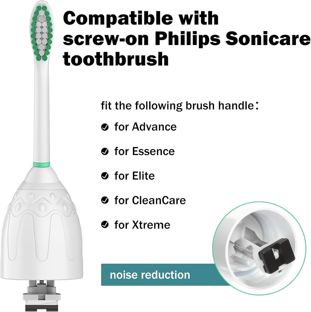 Toothbrush Heads for Philips Sonicare Replacement Brush Heads Medium Soft Dupont Bristles Electric Toothbrush Replacement Heads Fit E-Series Essence Xtreme Elite Advance and CleanCare, 6 Pack