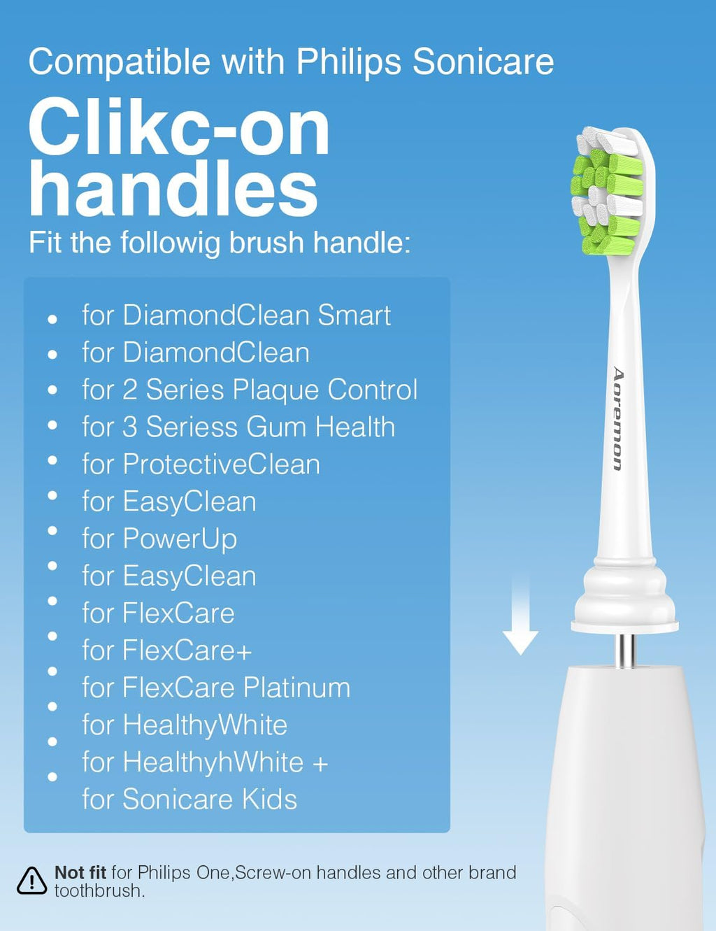 Replacement Toothbrush Heads for Philips Sonicare diamondclean Electric Toothbrush Heads Compatible with Sonicare 4100 5100 5300 6100 c2 c1 c3 w Snap-on Electric Tooth Brush Handle, 8 Count, White