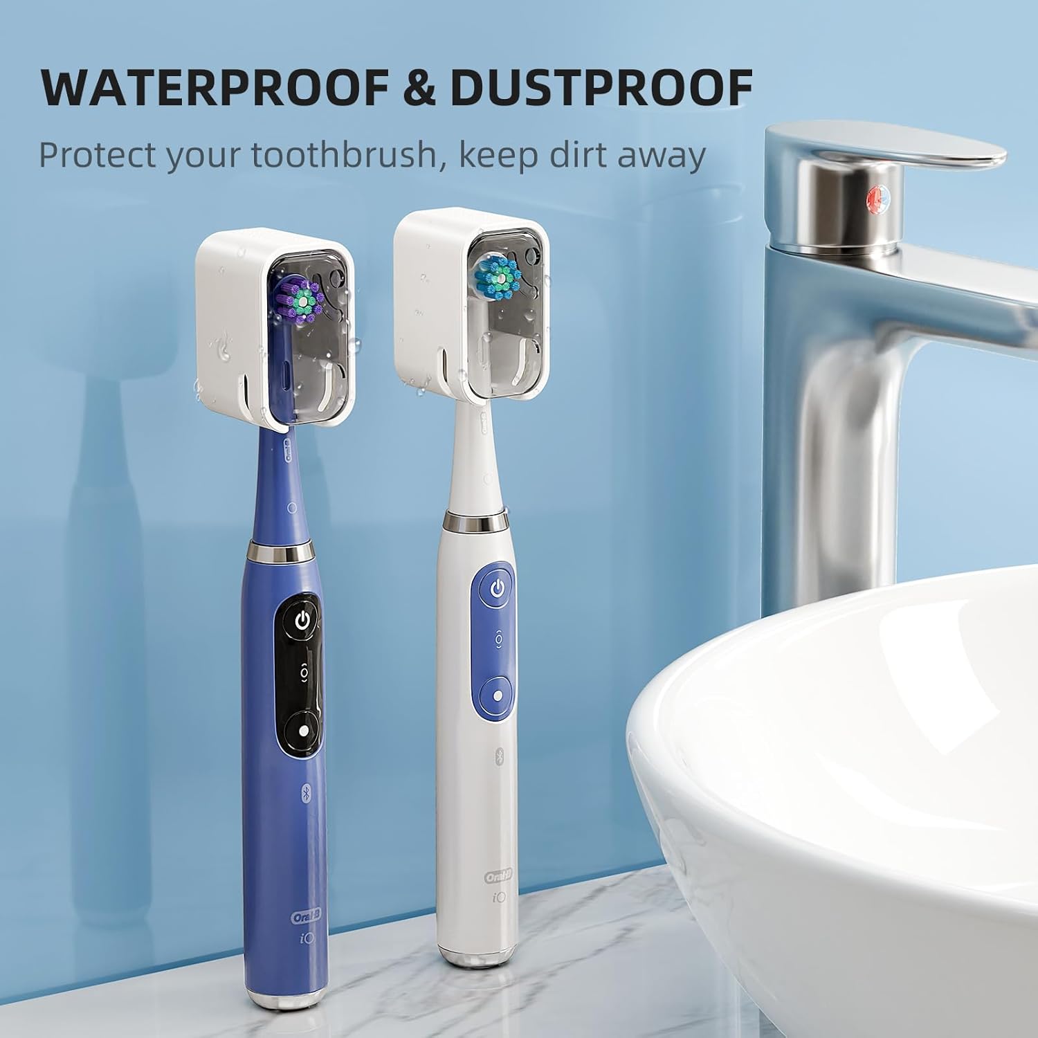 Travel Toothbrush Head Cover 2PCS, Electric Toothbrush Covers Caps, Ventilated Toothbrush Protectors Caps for Travel, Camping, Bathroom, Business, Grey