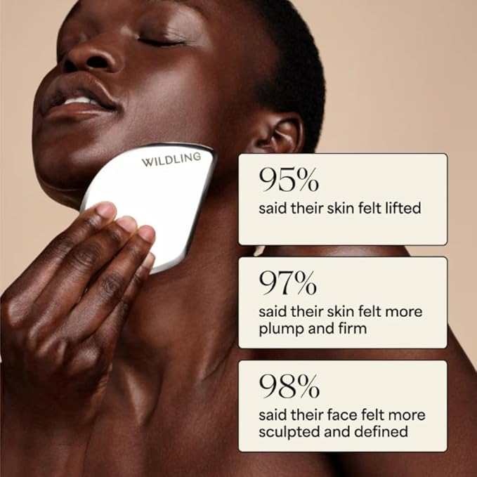 WILDLING Empress Platinum Gua Sha | Facial Gua Sha | Stainless Steel | Maximium Lifting + Sculpting + Contouring + Toning + De-Puffing