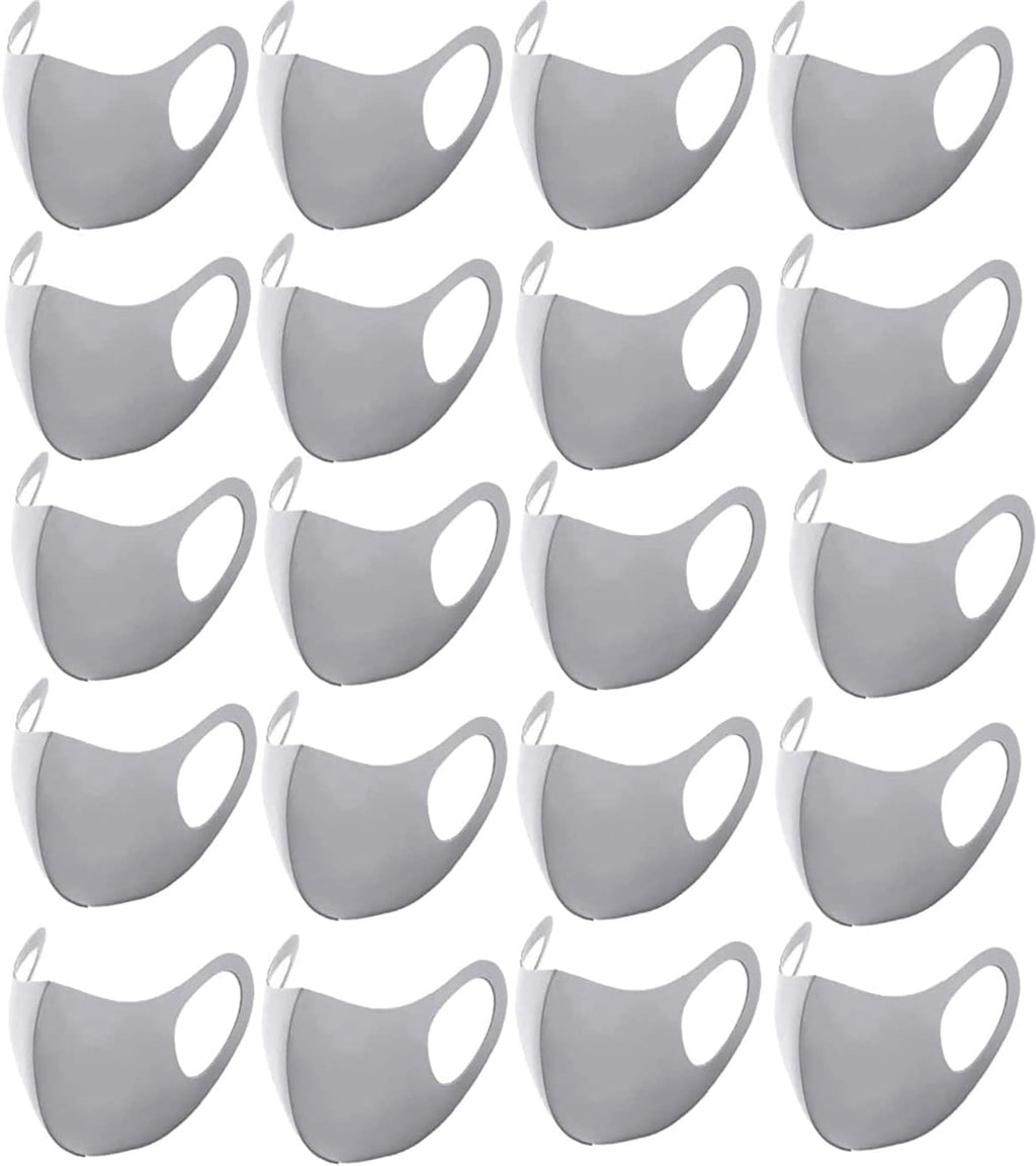 20PCS Light Weight Unisex Adult Fashion Face Covering, Reusable, Dust Proof, Washable, Cool Mixed Colors