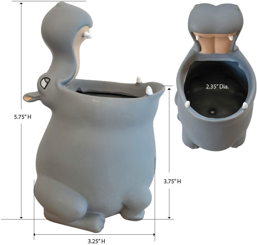 Lily’s Home-Kids Toothbrush Holder Toothbrush Organizer – Durable Silicone Animal Tooth Brush Holder – Easy to Clean Toothbrush and Toothpaste Holder – Baby Toothbrush Holders for Bathrooms-Hippo