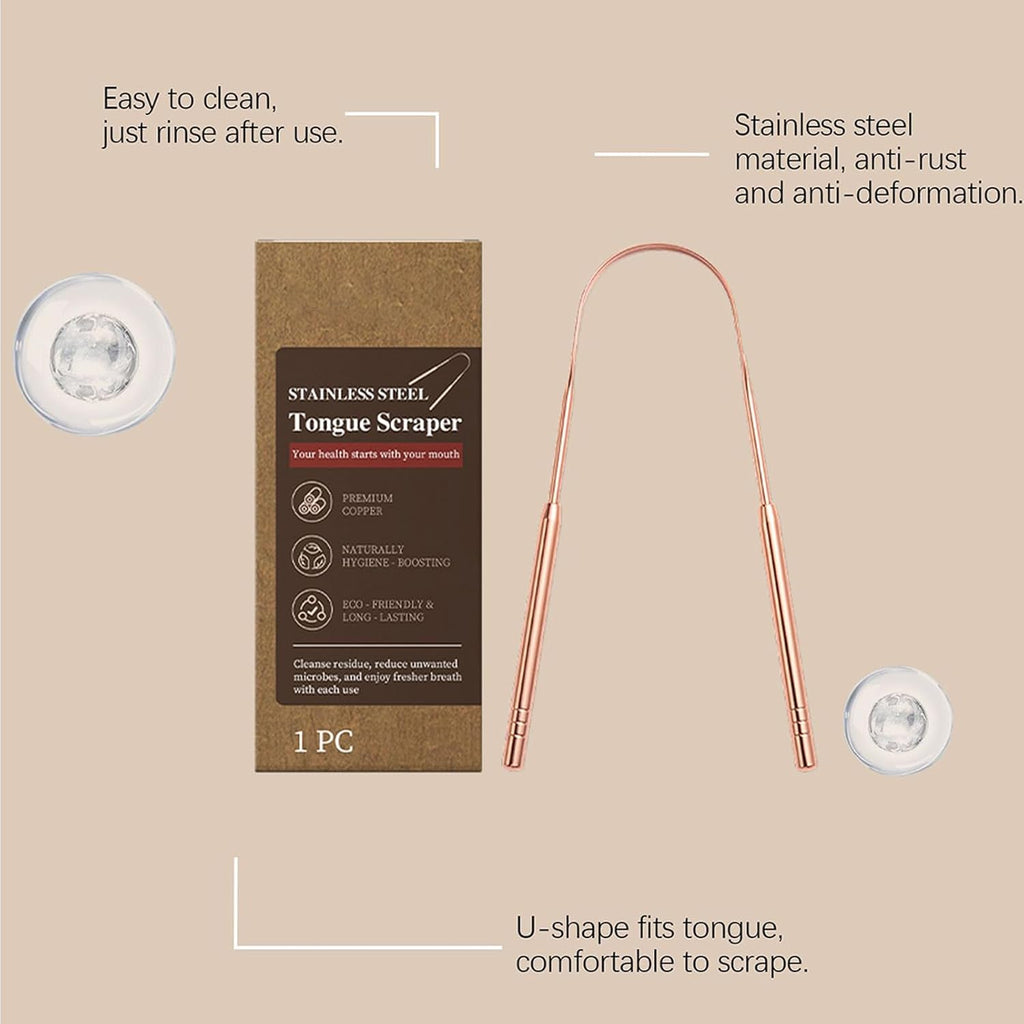 Stainless Steel Tongue Scraper,U Shape Professional Scraper | Stainless Steel Tongue Scrubber,for Women Men Travel Home Bathroom Care Hygiene Health Bad Breath