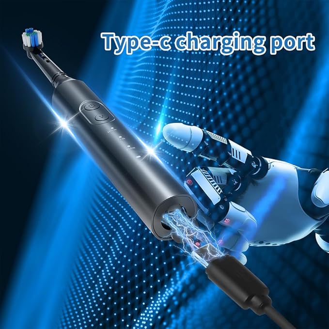 Deep Clean Rechargeable Electric Powered Toothbrush,Pressure Sensor to Protect Gums Bunny Lamb Replacement Brush Heads