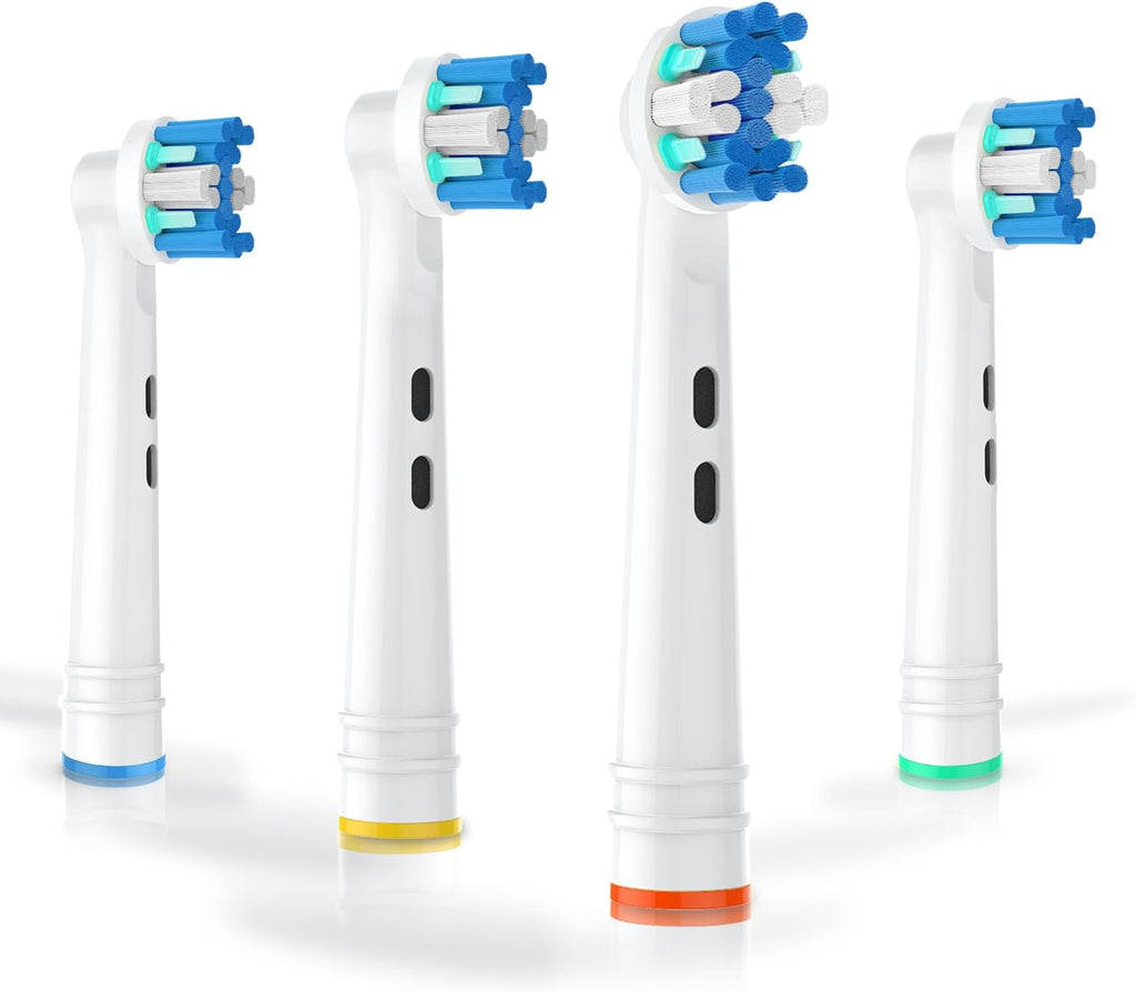 Replacement Toothbrush Heads Compatible with Oral B Electric Toothbrushes, 4pcs, Round Head for Vitality, for Pro Series, Refills for Braun Type 3756 3765 4729 DB4010 etc