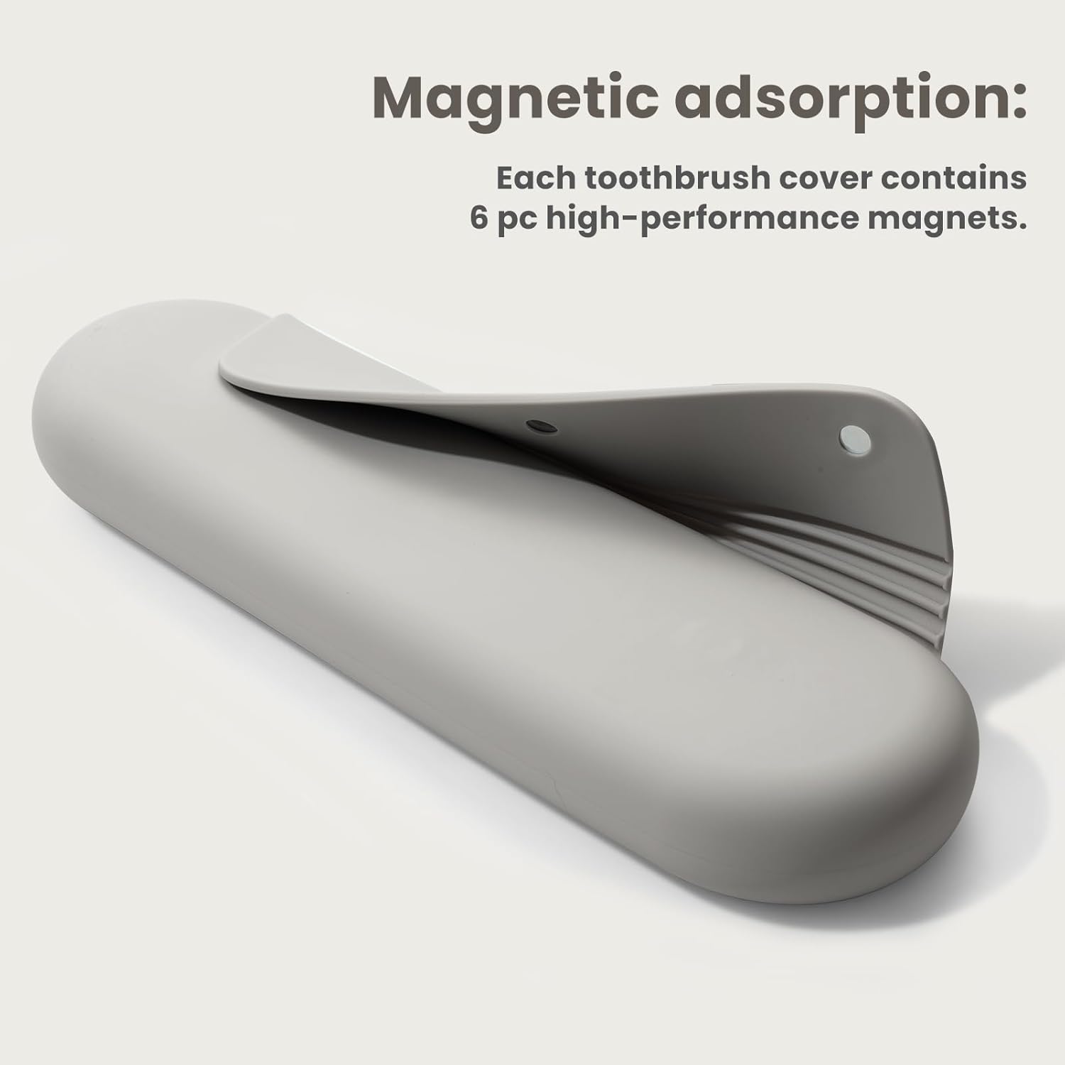 Silicone Electric Toothbrush Travel Cover, Toothbrush Travel Containers Bag Case for Men and Women,Keeps Toothbrush Fresh and Clean, Fits Most Manual and Electric Toothbrushes - Stone