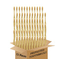Bamboo Toothbrush Prepasted Disposable Toothbrsuh Soft Bristles Prepasted Toothbrush,Disposable Toothbrsuh (72 Pieces Beige)