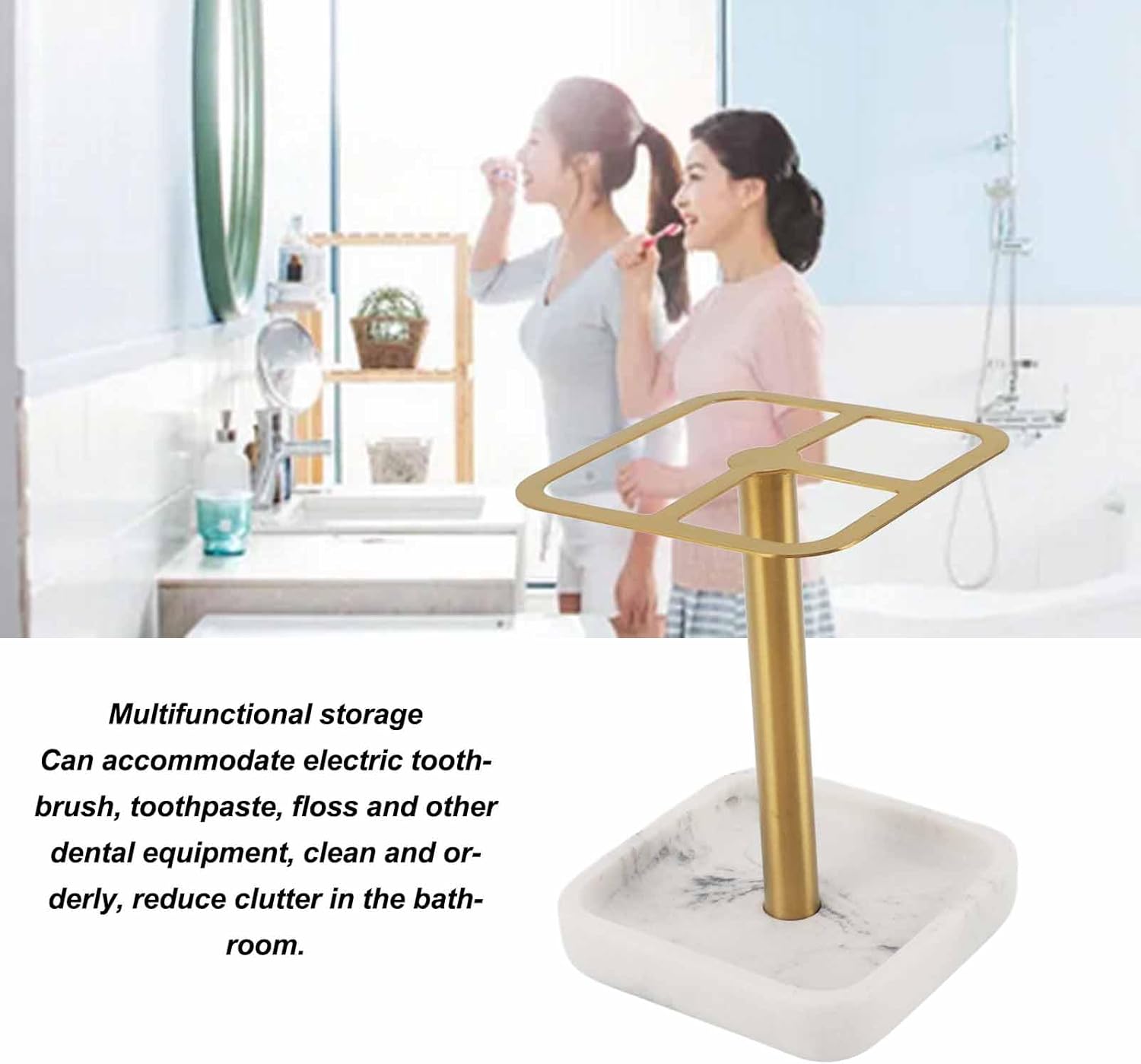 Electric Toothbrush Holder, 3 Slots Tooth Brushing and Toothpaste Holder 304 Stainless Steel Toothpaste Organizer Space Saving Toothpaste Storage Stand for Bathrooms Countertop