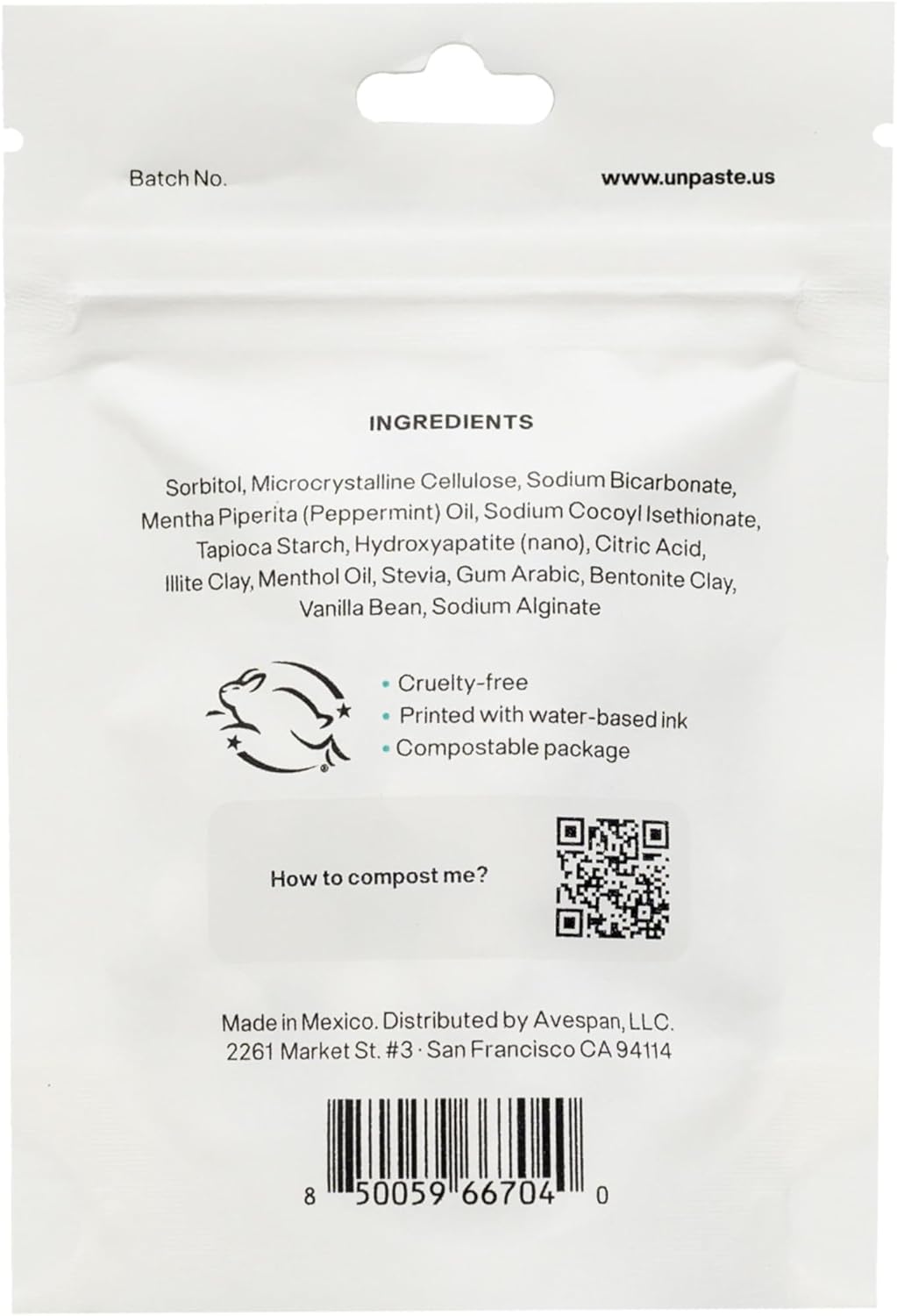 Now w/Nano-HYDROXYAPATITE, New Formula, Unpaste Toothpaste Tablets, Fluoride-Free Mint Remineralizing Tablet, Xylitol Free, Vegan, Plastic Free, Travel-Friendly, Resealable Packet, 125ct/2 mo Supply