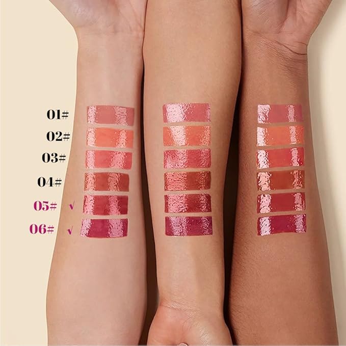 Plumper Moisturizing Butter Lipstick for Women, Natural Tinted Lip Balm Shine Nourishing Hydrating Lip Gloss Stain for Dry Lips, Lightweight Lip Liner Care Makeup, Vegan, 2Pc Rose Red & Plum