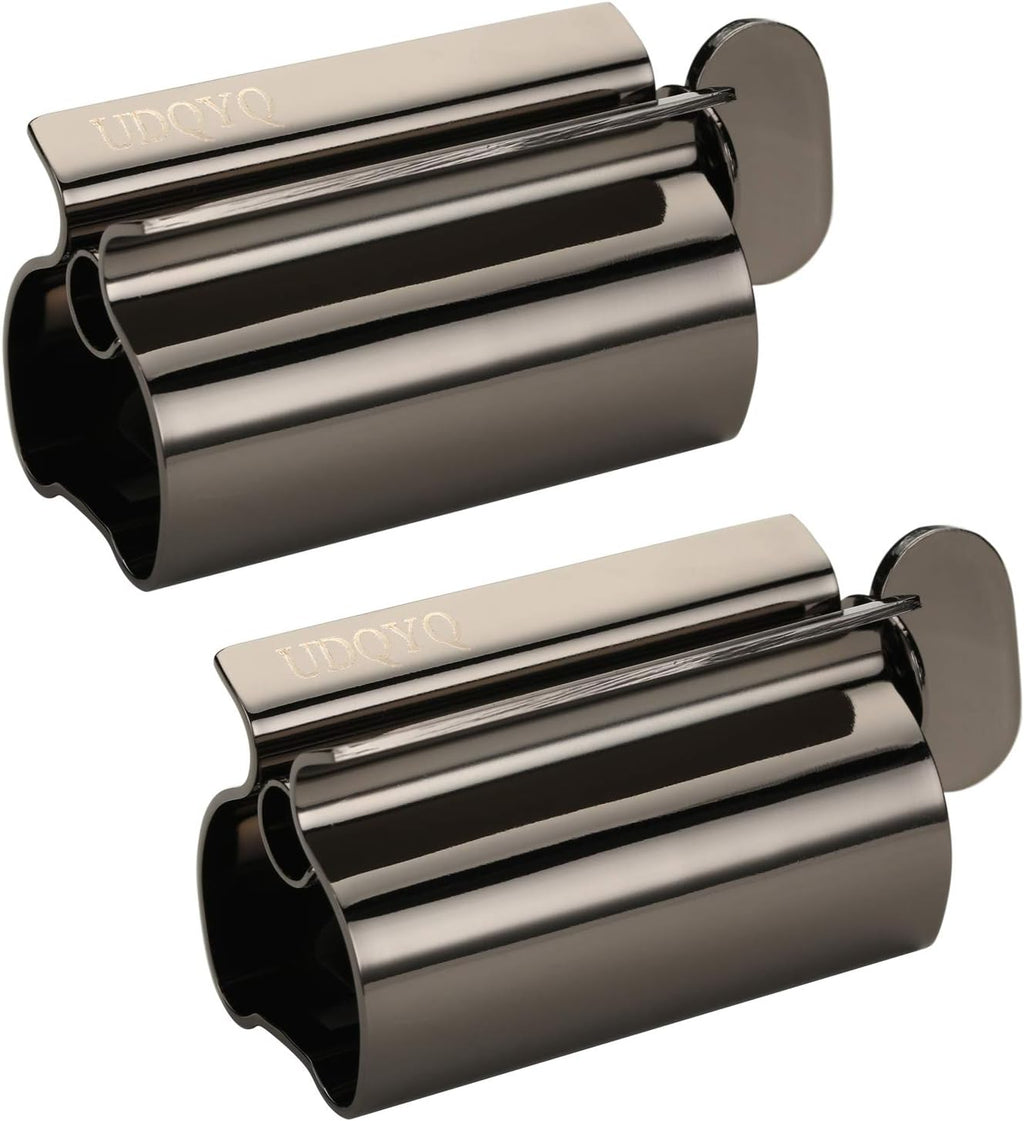 Toothpaste Squeezer - Metal Tube Squeezer Stainless Steel Tube Wringer UDQYQ Toothpaste seat Holder Stand (Black)