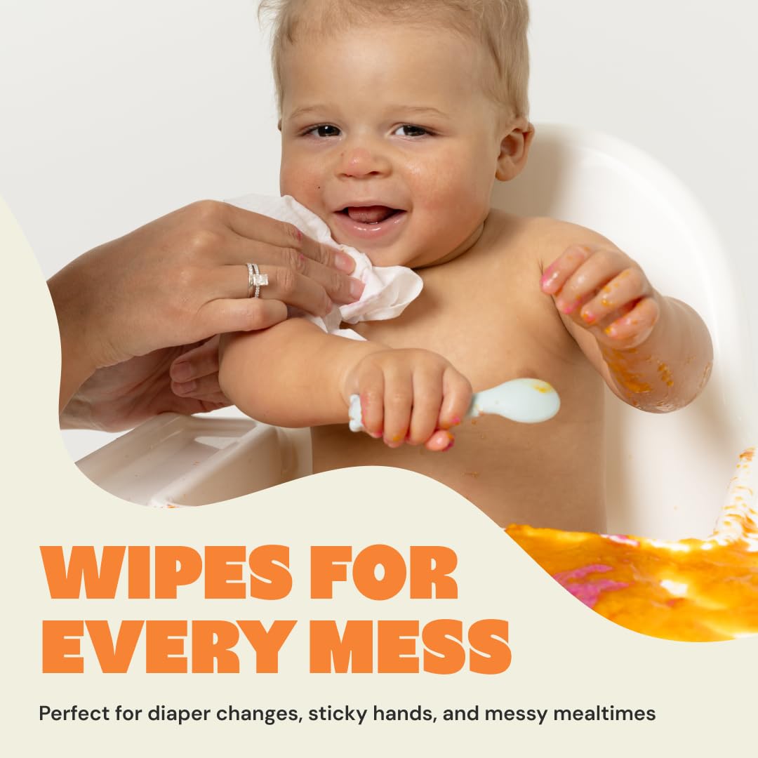 DYPER 99.9% Water-Based Baby Wipes, Hypoallergenic & Unscented Baby Wipes, Made from Plant-Based Material, Gentle for Sensitive Skin, Plastic-Free Wet Wipes, Pack of 4 (224 Count)