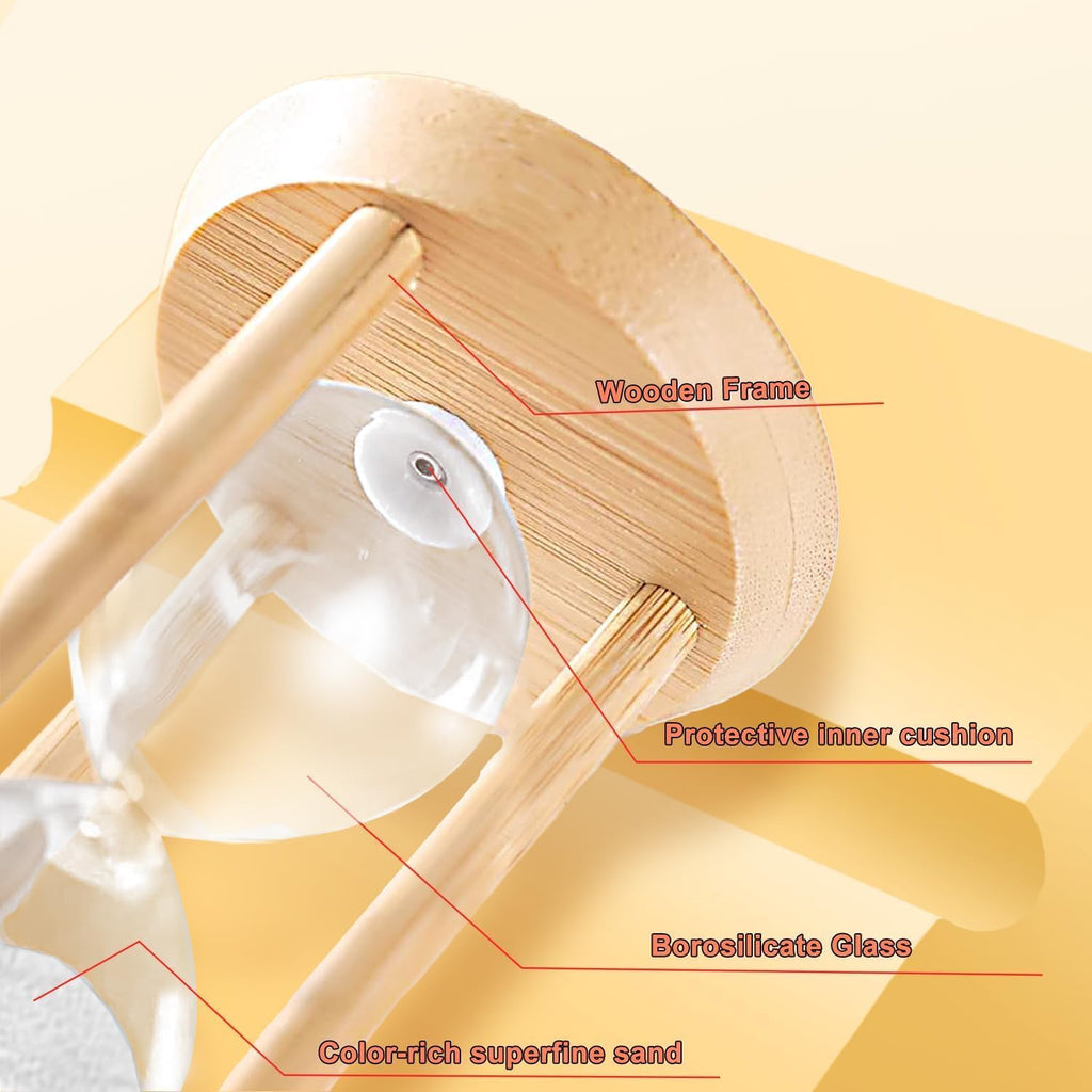 20 Minute Hourglass, Wood Sand Timer, Mini Sand Watch 20 Min,Unbreakable Sandglass, Teachers Classroom Time, Toothbrush Timer, White