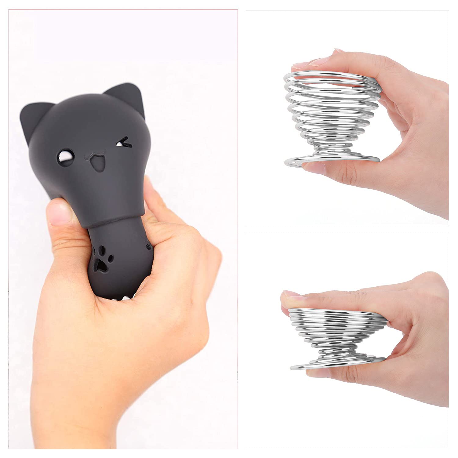 Makeup Sponge Holder, Beauty Sponge Holder + Makeup Blender Travel Case Beauty Sponge Blender Drying Stand & Storage Containers - Black + Silver