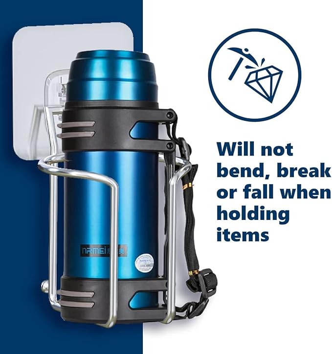 Skywin Large Cup, Water Bottle & Tumbler Holder Organizer (Adhesive Mount)- 4 Pack – Heavy-Duty Stainless Steel Drink Holder for Boats, Trucks, Cars, RVs & Yachts, Fits Large Tumblers, Bottles & Cans