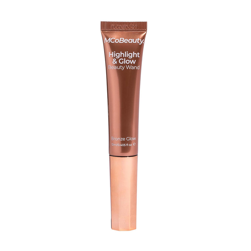 MCoBeauty - Highlight and Glow Beauty Wand - Buildable Liquid Highlighter - Bronze Shade - Liquid Cream with Cushion Applicator for Soft, Radiant Finish - Highlighters Makeup