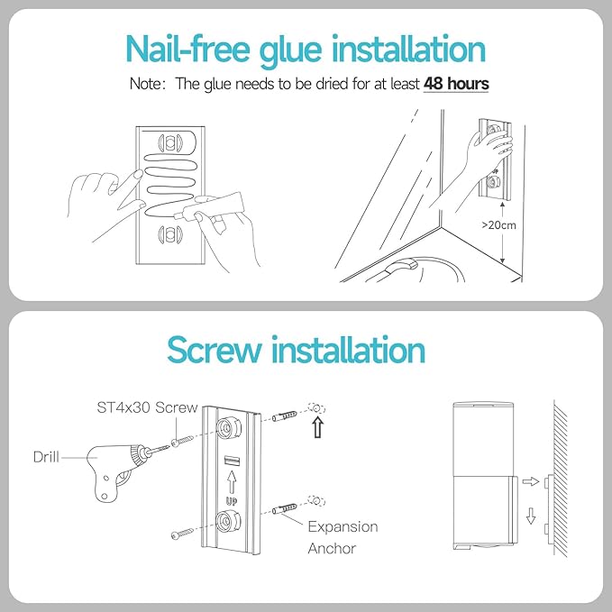 AIKE Automatic Wall Mount Liquid Soap Dispenser for Home and Commercial Bathroom 13.5oz IPX7 Waterproof,Matte Black Stainless Steel